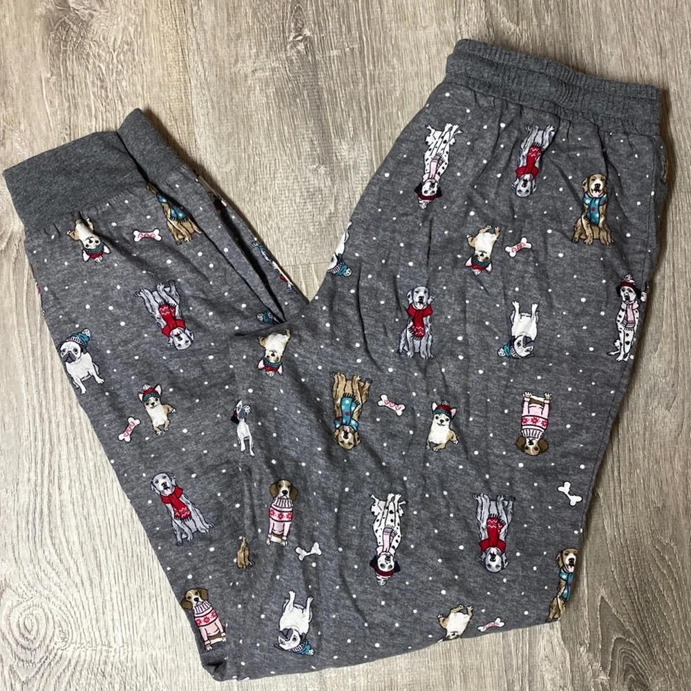 Dog fleece PJ pants w pocket and drawstring w elastic - Picture 2 of 3